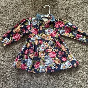 Vintage baby beluga New York Floral baby girl dress